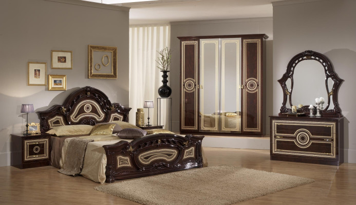 Design slaapkamer 6-delige Slaapkamer Compleet Set Bed Nachtkastje Commode Nieuw
