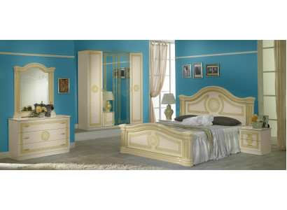 Luxe slaapkamer Klassiek houten bed Nachtkastje 6-delige designmeubels