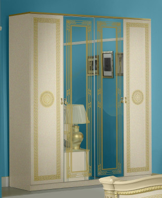Luxe slaapkamer Klassiek houten bed Nachtkastje 6-delige designmeubels