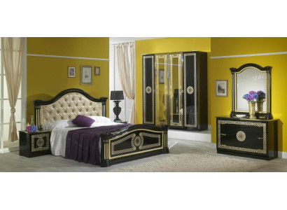 Slaapkamerset in moderne stijl, inclusief bed, nachtkastje, commode en bedmeubelen. 6-delige set, nieuw.