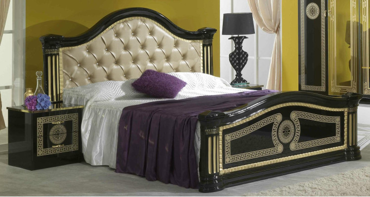 Slaapkamer 3-delige set Bed 2x Nachtkastje Console Bedden Chesterfield Bekleding