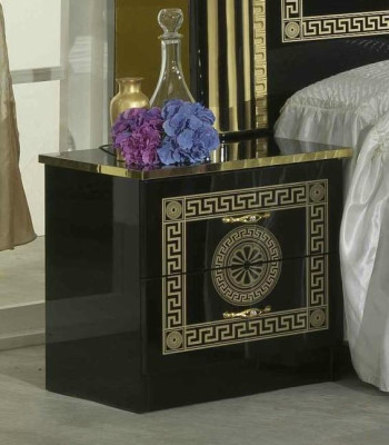 Slaapkamer 3-delige set Bed 2x Nachtkastje Console Bedden Chesterfield Bekleding