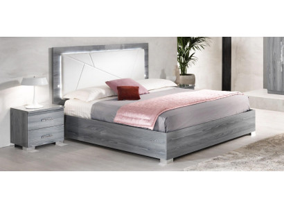 Slaapkamer 3-delig set Bed 2x Nachtkastje Console Bedden Dubbel Hotel Bekleding