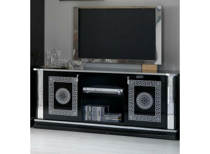 Zwart tv-standaard RTV-kast Lowboard meubilair tv-tafel design tv-kast