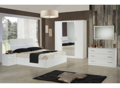 Ontwerp slaapkamer 6-delig Complete set Bed Nachtkastje Commode Spiegel Hout
