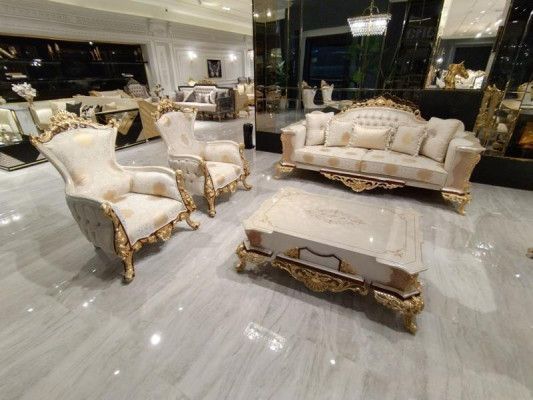 Bankstel 3311-zits bank woonkamerset Chesterfield fauteuil textiel Nieuw