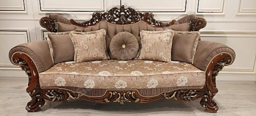 Klassieke woonkamer bankstel stoffenset fluweel 5-delig bank sofa