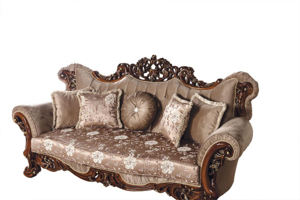 Klassieke woonkamer bankstel stoffenset fluweel 5-delig bank sofa