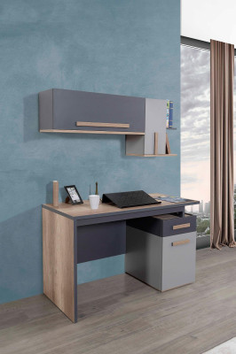 Schrijftafel Modern Tafel Wandplank Hout Jeugd Kinderkamer Meubel Design