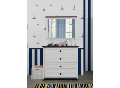 Ladenkast met spiegel houten laden commodes tienerkamer dressoir