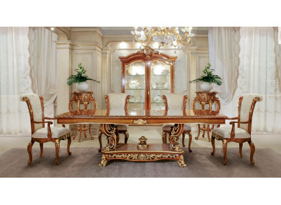 Eettafel Eetkamertafel Eethoek Groot Tafel Eetkamer Barok Goud XXL