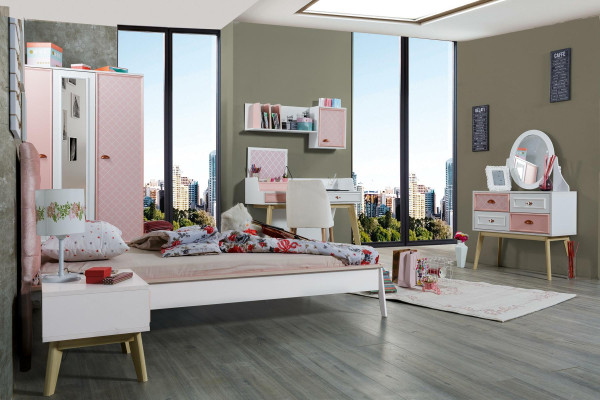 Schrijftafel Wandplank Hout Kinderkamer Schrijftafels Kamer Meubels Ontwerp Roze