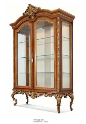 Vitrinekasten, vitrines, luxe houten glazen kast meubels barok.