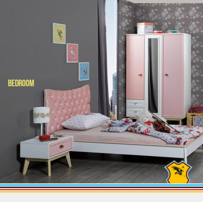 Moderne kledingkast voor de kinderkamer garderobe roze meubeldesign