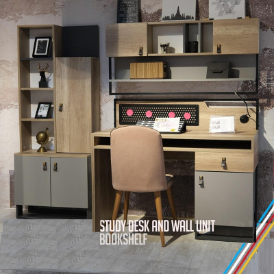 Ontwerper tienerkamer slaapkamer bed nachtkastje bureau 3-delig.