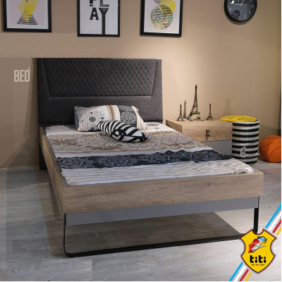 Ontwerper tienerkamer slaapkamer bed nachtkastje bureau 3-delig.