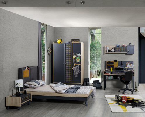 Ontwerper kinderkamer slaapkamer nachtkastje bed kledingkast 3-delig