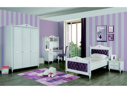 Kinderkamer set meubels Bed Nachtkastje Kledingkast Meubelset 4-delig