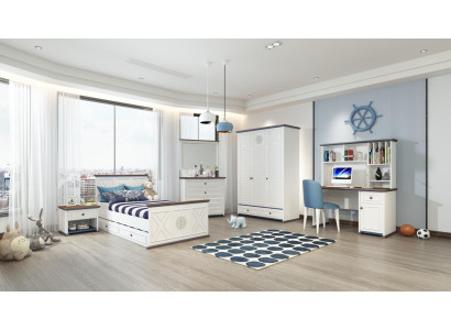 Luxe tienerkamer set bed nachtkastje kledingkast meubels 5-delig Nieuw
