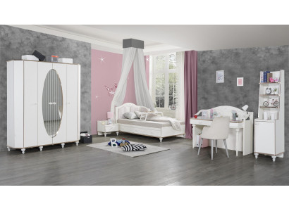 Slaapkamer set 5-delig. Bed Nachtkastje Bureau Kinderbed Meubels