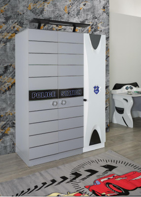 Kinderkamer tienerkamer set autoped kledingkast bureau 4 delen