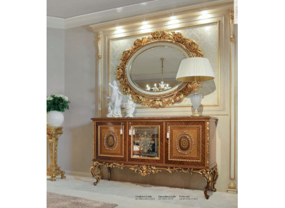 Luxe dressoir commode gouden kasten houten woonkamer meubelskast