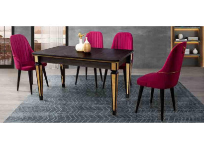 Tafel Eettafel Meubels Eethoek Eetgroep Tafel 4x stoelen Eethoek 5-delig.