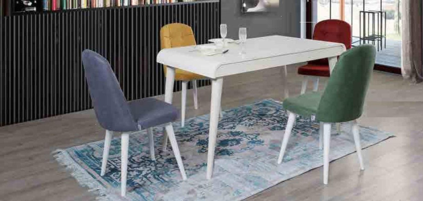 Eetkamer eetgroep meubelset zit eettafel gestoffeerde set 5-delig.