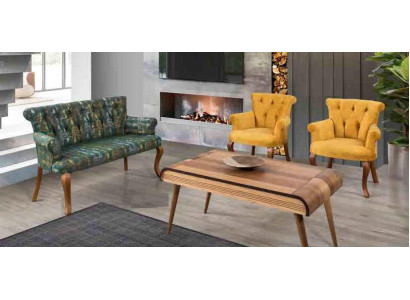 Zitbank Set Zitkussen Meubelset Bank Sofa Salontafel 4-delig Sets