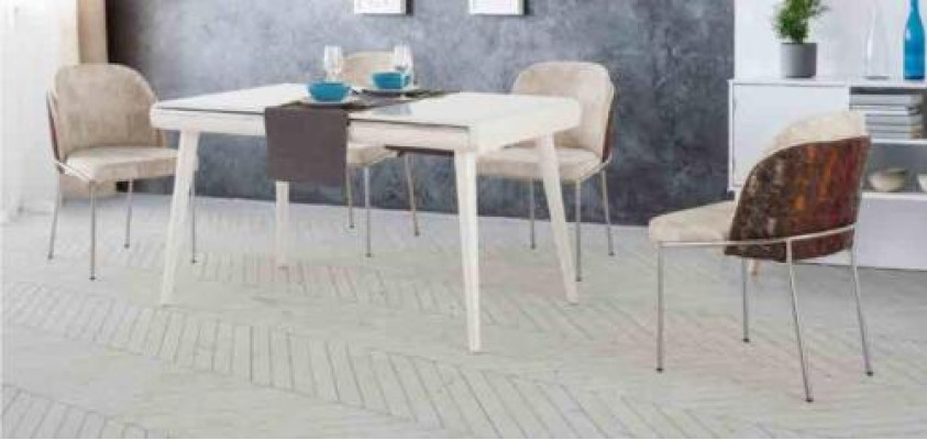 Moderne eetkamerset meubels eetkamerset set fauteuil eettafel bekleding 5-delig.