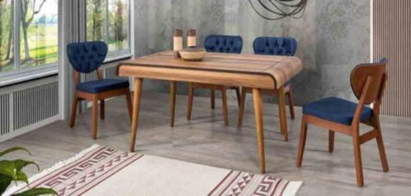 Moderne meubel eetkamerset garnituur zit eethoek eettafel bekleding 5-delig.