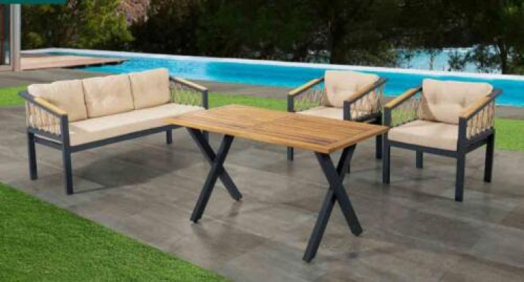 Tuinmeubilair lounge set Zitmeubilair Terras Tafel Bank 4-delige set