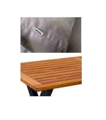 Moderne Grijze tuinset fauteuil voetenbank tafel veranda 4-delig set