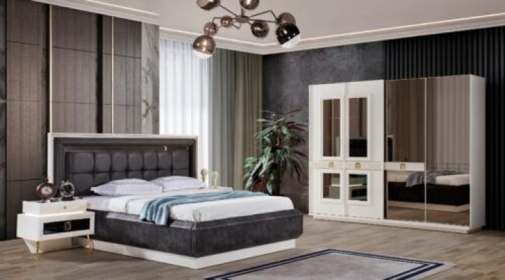 Slaapkamer Set Ontwerp Modern Luxe Meubels Bed 2x Nachtkastjes 4-delig.