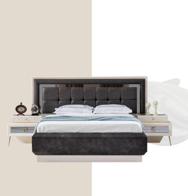 Slaapkamer Set Ontwerp Modern Luxe Meubels Bed 2x Nachtkastjes 4-delig.