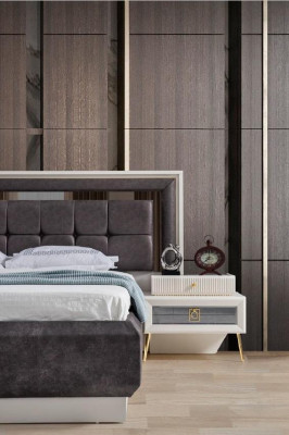 Slaapkamer Set Ontwerp Modern Luxe Meubels Bed 2x Nachtkastjes 4-delig.