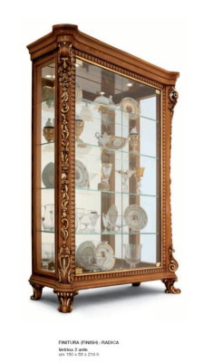 Garnituur Eetkamer Eettafel Stoel Vitrine Eetgroep Bruin Set 7-delig