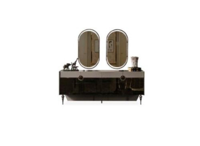 Dressoir met een grijze moderne commode in Italiaanse stijl.