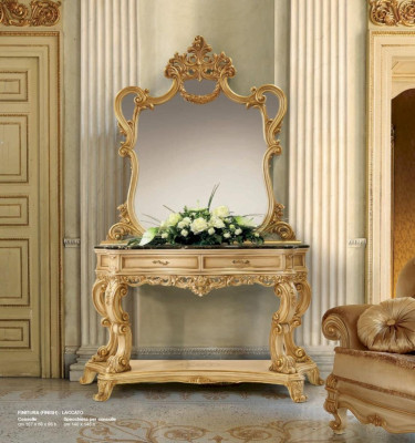 Set kaptafel spiegel console tafel set beige slaapkamer