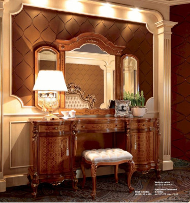 Luxe kaptafel spiegel make-uptafel bruin slaapkamer set