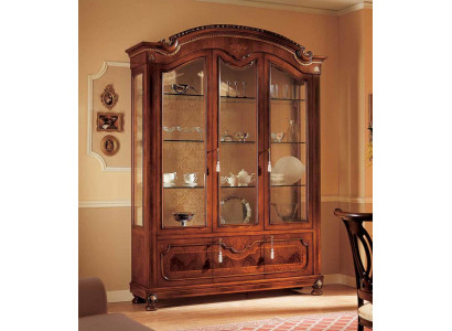Vitrinekasten Vitrines Bruin Luxe Kast Woonkamer Hout Glas