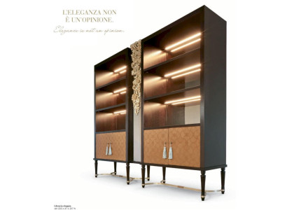 Vitrine kasten Bruin Vitrines Luxe kast Kantoor LED Woonkamer