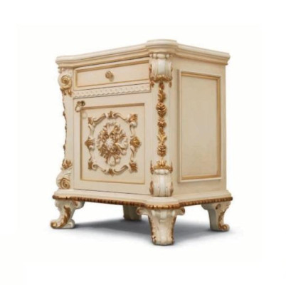 Garnituur Slaapkamer Bed Nachtkastje Kruk Luxe Tweepersoonsbed Beige
