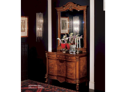 Groep dressoir spiegel kaptafel consoletafel bruin luxe houtset