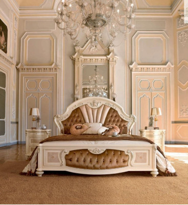 Chesterfield bed tweepersoonsbed luxe stof slaapkamer beige bedden