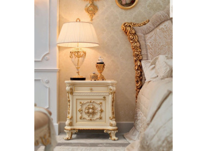 Nachtkastjes Nachtkastje Console Bijzettafel nachtkastjes Luxe Beige Barok