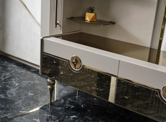 Luxe wandmeubel Italiaanse stijl TV-standaard grijs woonkamer