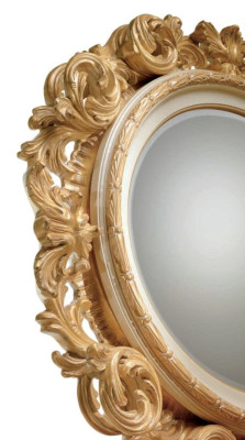 Wandspiegel Spiegel Luxus Holz Gold Barock Schlafzimmer Oval 154x127  Wandspiegel Spiegel Luxe Hout Goud Barok Slaapkamer Ovaal 154x127