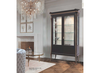 Vitrine kasten Vitrines Luxe kast Woonkamer Hout Zwart Glas