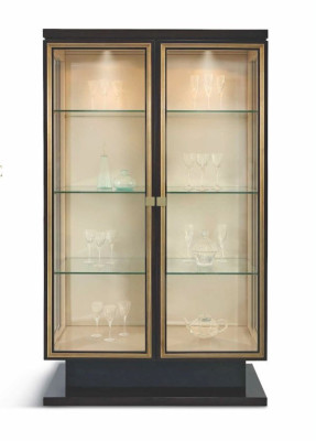 Vitrine kasten Vitrines Luxe kast Woonkamer Hout Glas Zwart